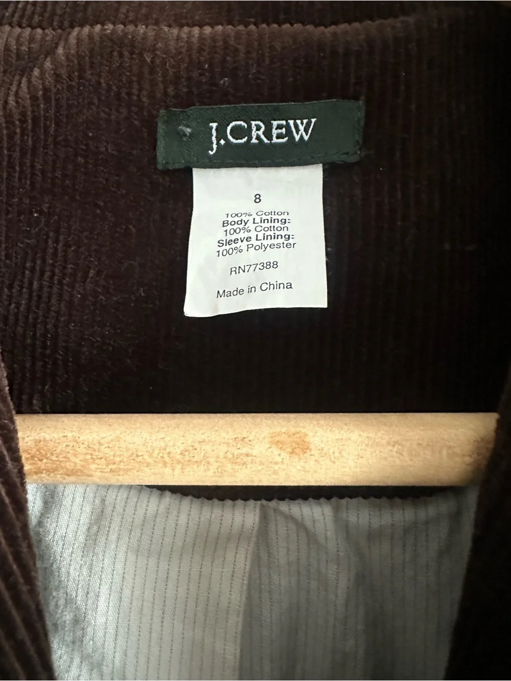 J. Crew Brown Corduroy Single-Button Blazer